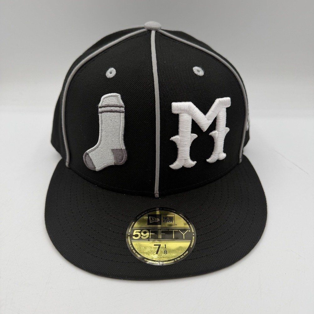 New Era 59Fifty Montgomery Biscuits Hat Cap 7 1/8 Black 2024 Theme Night Fitted